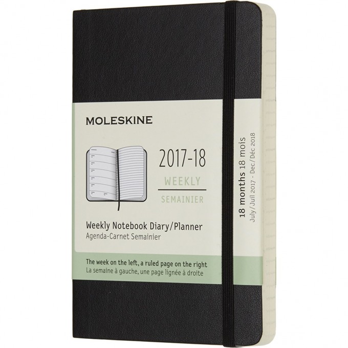 Еженедельник MOLESKINE ACADEMIC SOFT WKNT POCKET (черный) DSB18WN2